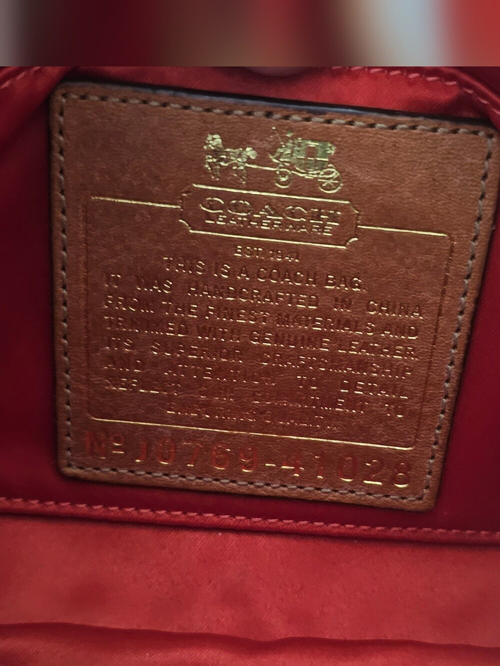 NIB Coach Cream and Red Linen and Leather Wristlet with Heritage Stripe Full Inc - Picture 8 of 15